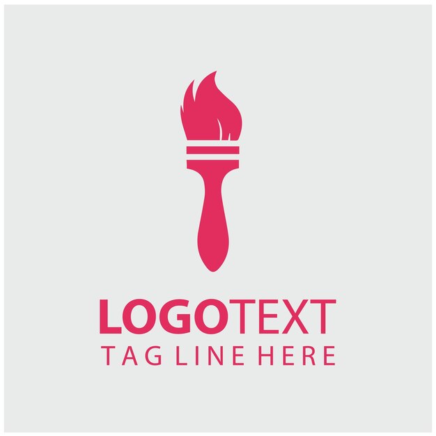 Ilustración vectorial del logotipo con pincel