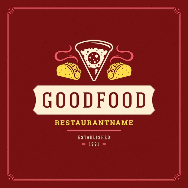 Ilustración vectorial del logotipo de la pizzería
