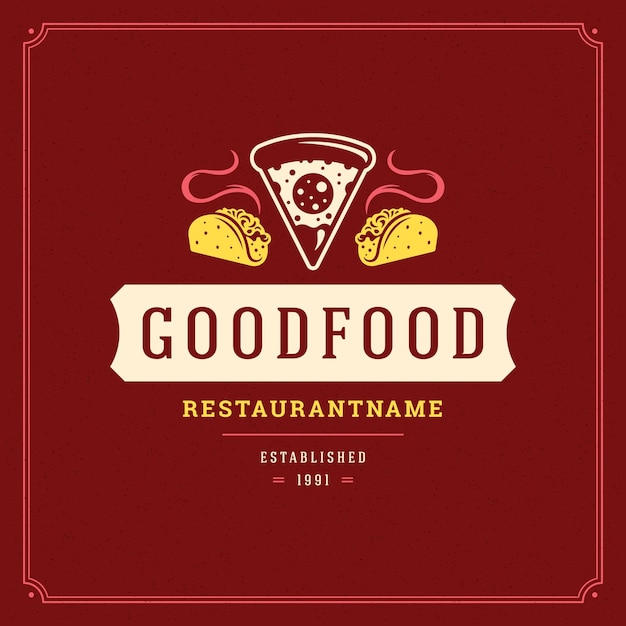 Vector ilustración vectorial del logotipo de la pizzería