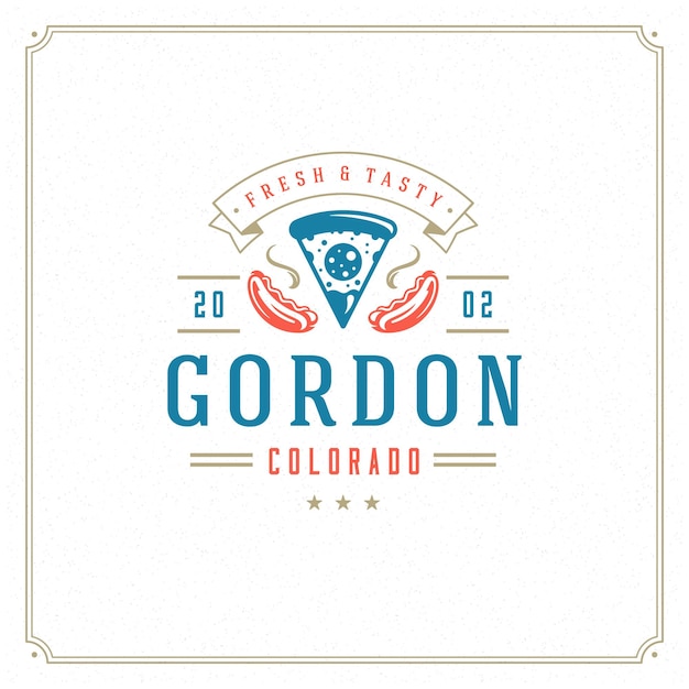 Ilustración vectorial del logotipo de la pizzería