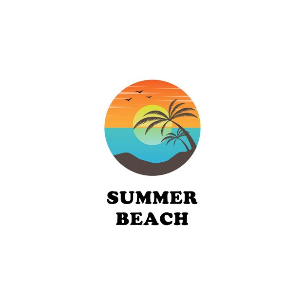 Ilustración vectorial del logotipo de la playa de verano