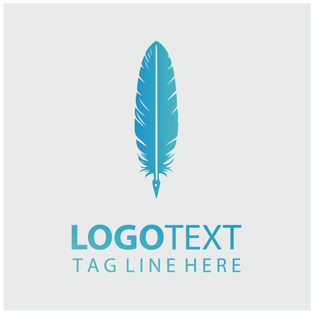 Ilustración vectorial del logotipo de la pluma
