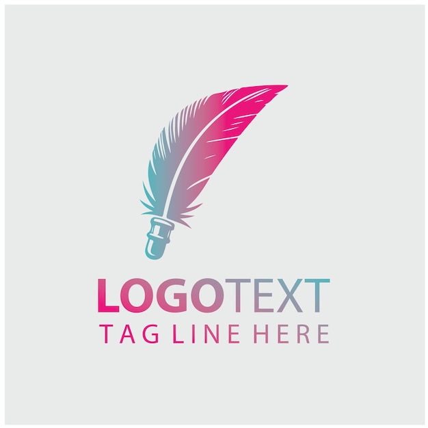 Ilustración vectorial del logotipo de la pluma