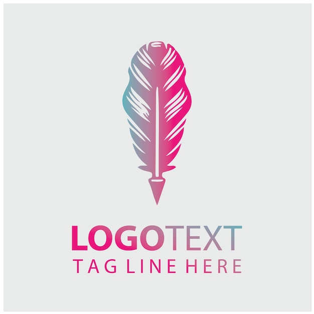 Ilustración vectorial del logotipo de la pluma