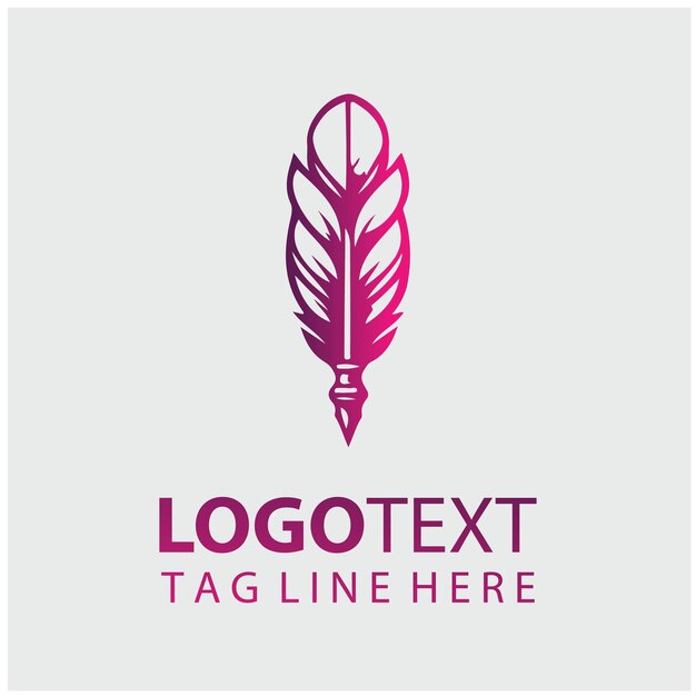 Ilustración vectorial del logotipo de la pluma