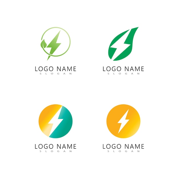 Ilustración vectorial del logotipo de Power Lightning Elemento de negocio y diseño del símbolo