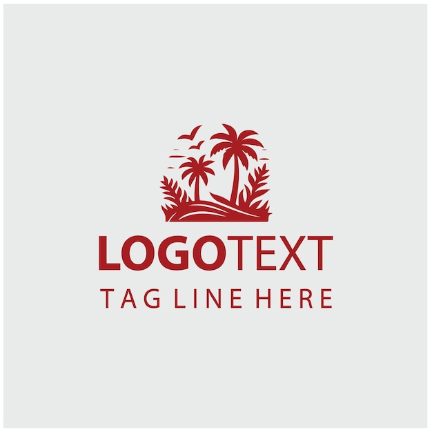 Ilustración vectorial del logotipo de la puesta de sol en la playa