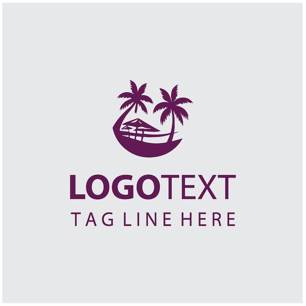 Ilustración vectorial del logotipo de la puesta de sol en la playa