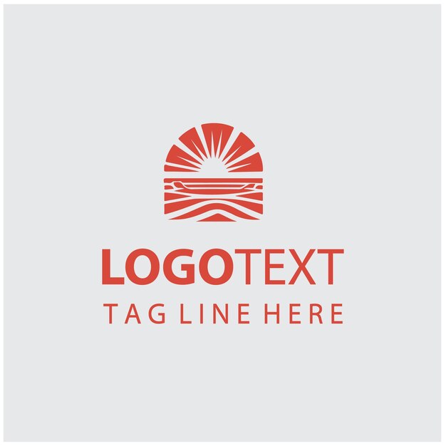 Ilustración vectorial del logotipo de la puesta de sol en la playa