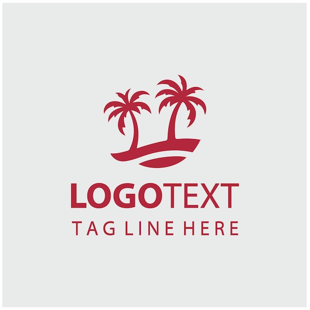 Ilustración vectorial del logotipo de la puesta de sol en la playa