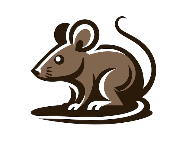 Ilustración vectorial del logotipo del ratón aislada en blanco