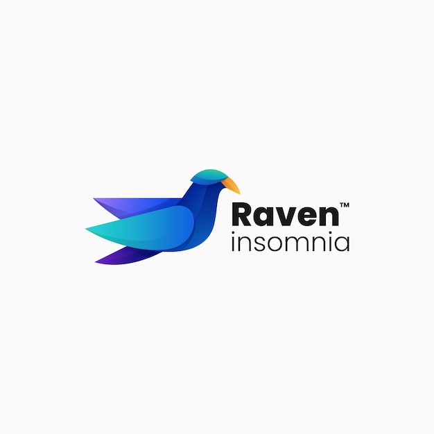 Ilustración vectorial del logotipo Raven Gradiente Estilo de colores
