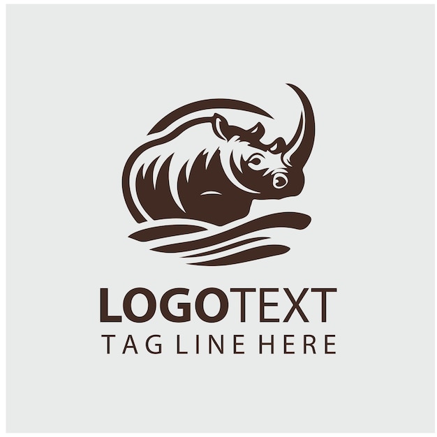 Ilustración vectorial del logotipo del rinoceronte