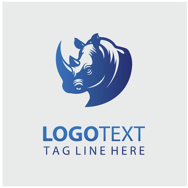 Ilustración vectorial del logotipo del rinoceronte