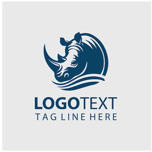 Ilustración vectorial del logotipo del rinoceronte