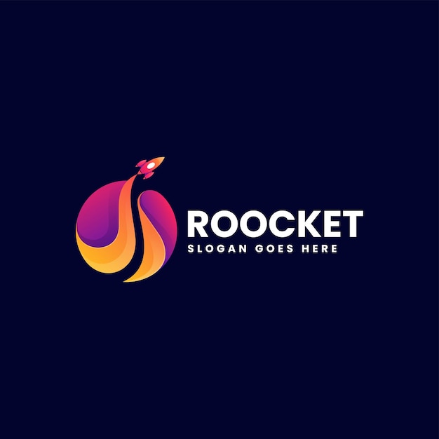 Ilustración vectorial del logotipo Rocket Gradient Estilo de colores