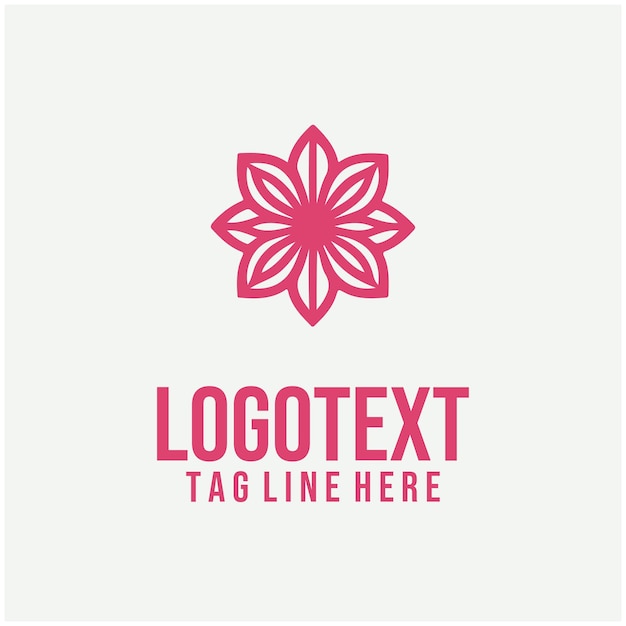 Ilustración vectorial del logotipo de la rosa de la flor lineal