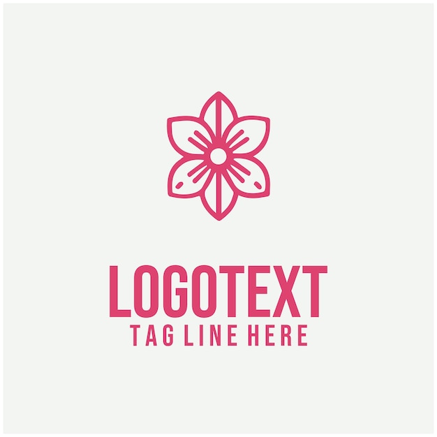 Ilustración vectorial del logotipo de la rosa de la flor lineal