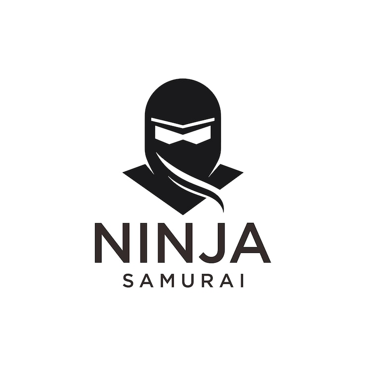 Vector ilustración vectorial del logotipo del samurai ninja