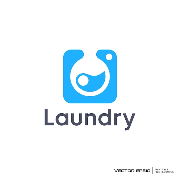 Ilustración vectorial del logotipo del servicio de lavandería