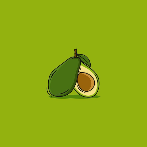 ilustración vectorial de logotipo simple de aguacate