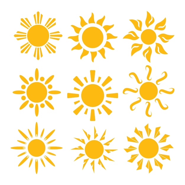 Ilustración vectorial del logotipo del sol brillante