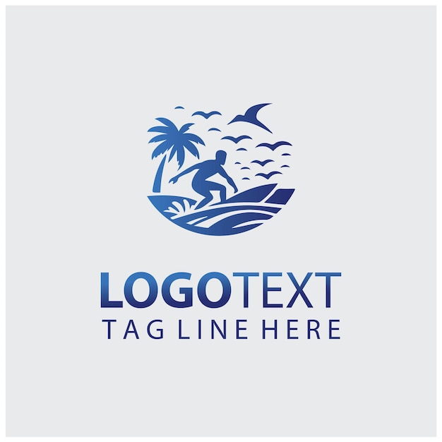 Ilustración vectorial del logotipo de surf