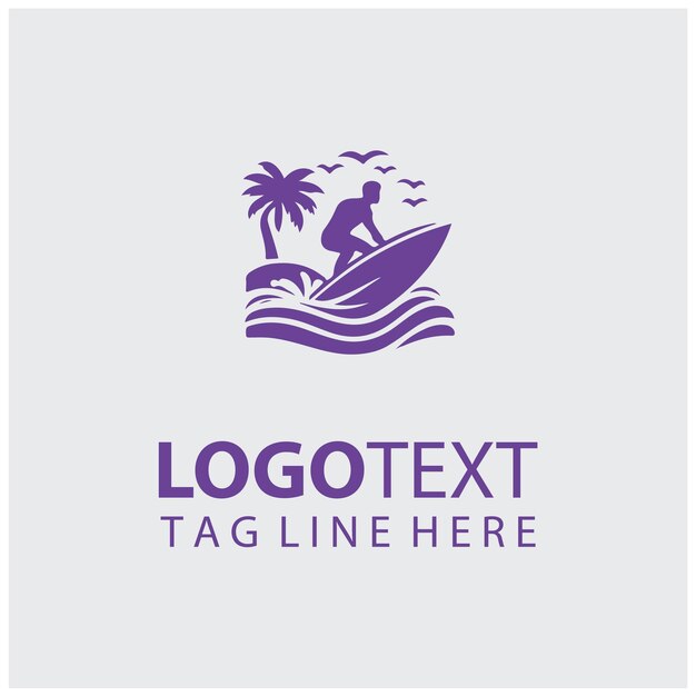 Ilustración vectorial del logotipo de surf