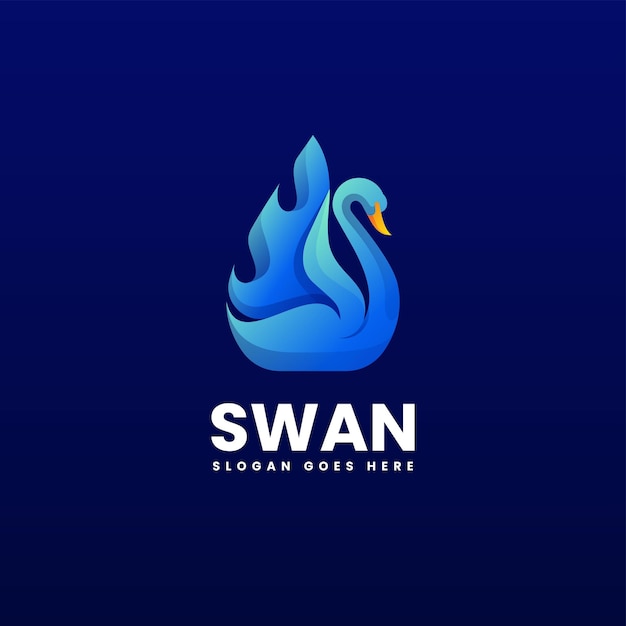 Ilustración vectorial del logotipo Swanes Gradiente Estilo de colores