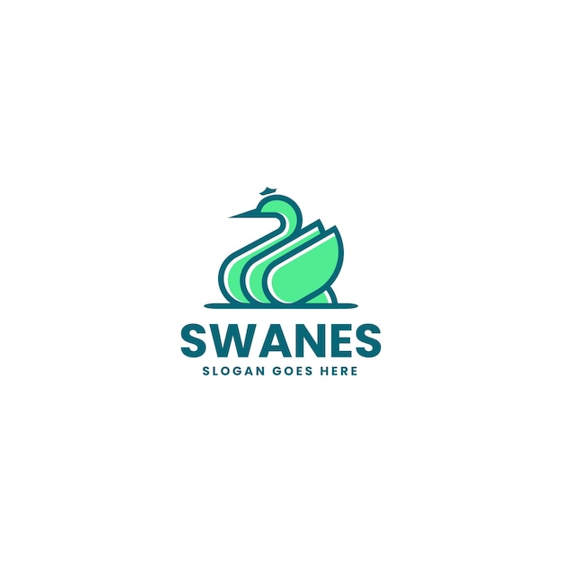Ilustración vectorial del logotipo Swanes Gradiente Estilo de colores