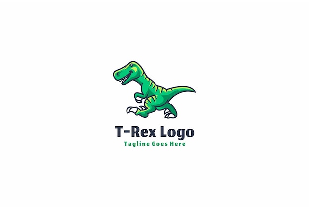 Ilustración vectorial del logotipo T Rex Estilo de mascota sencillo y lindo