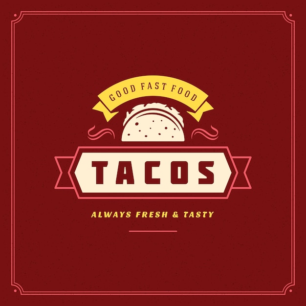 Vector ilustración vectorial del logotipo de tacos