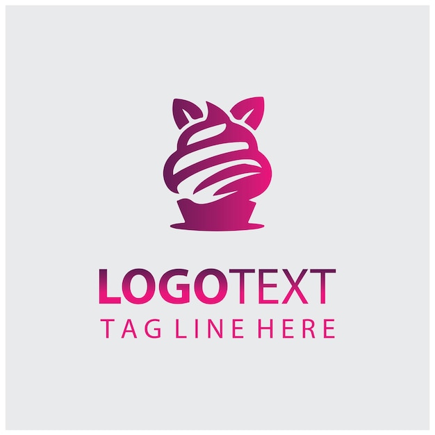 Ilustración vectorial del logotipo de la tarta de taza