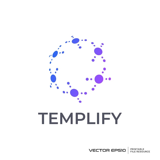 Ilustración vectorial del logotipo de la tecnología de puntos de globo abstracto