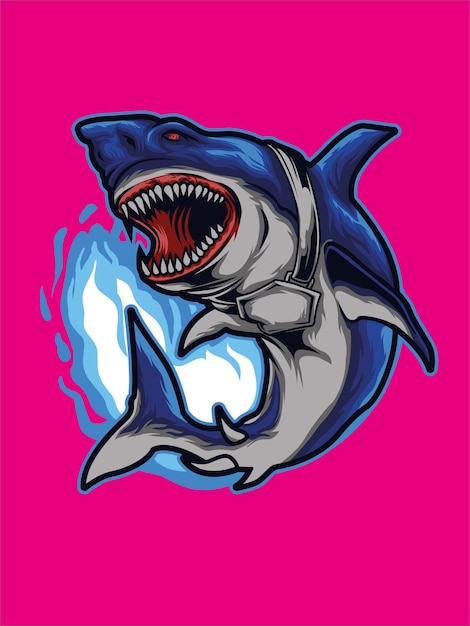 Ilustración vectorial del logotipo del tiburón
