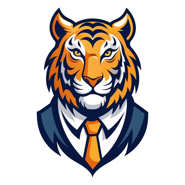 Ilustración vectorial del logotipo del tigre de negocios