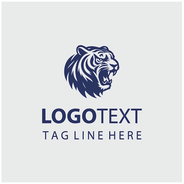 Ilustración vectorial del logotipo del tigre rugidor
