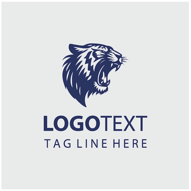 Ilustración vectorial del logotipo del tigre rugidor