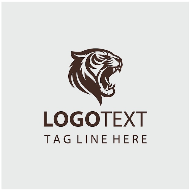 Ilustración vectorial del logotipo del tigre rugidor