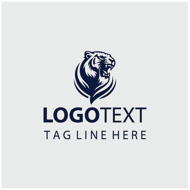 Ilustración vectorial del logotipo del tigre rugidor