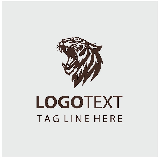 Ilustración vectorial del logotipo del tigre rugidor