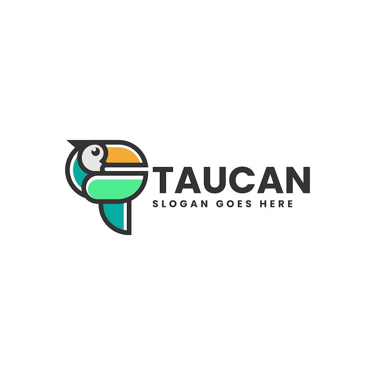 Vector ilustración vectorial del logotipo toucan estilo de mascota sencillo