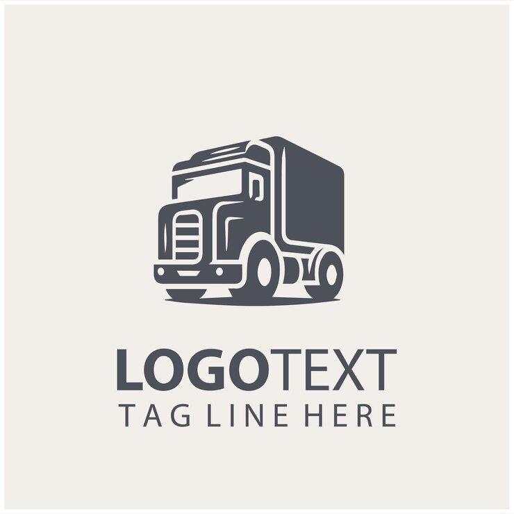Vector ilustración vectorial del logotipo del transporte por camiones