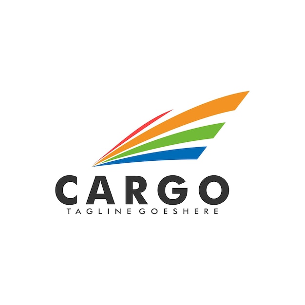Ilustración vectorial del logotipo de transporte logístico, icono del logotipo de carga