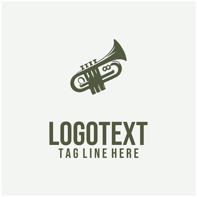 Ilustración vectorial del logotipo de la trompeta de jazz