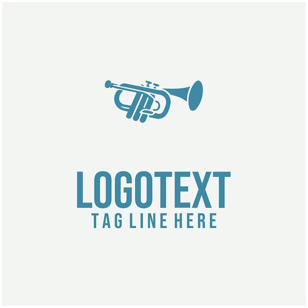 Ilustración vectorial del logotipo de la trompeta de jazz