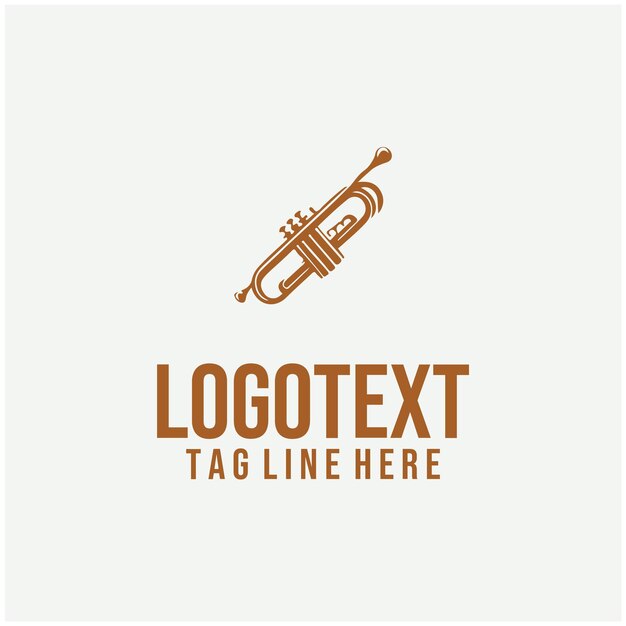 Ilustración vectorial del logotipo de la trompeta de jazz
