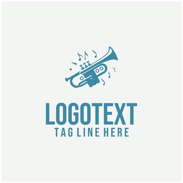 Ilustración vectorial del logotipo de la trompeta de jazz