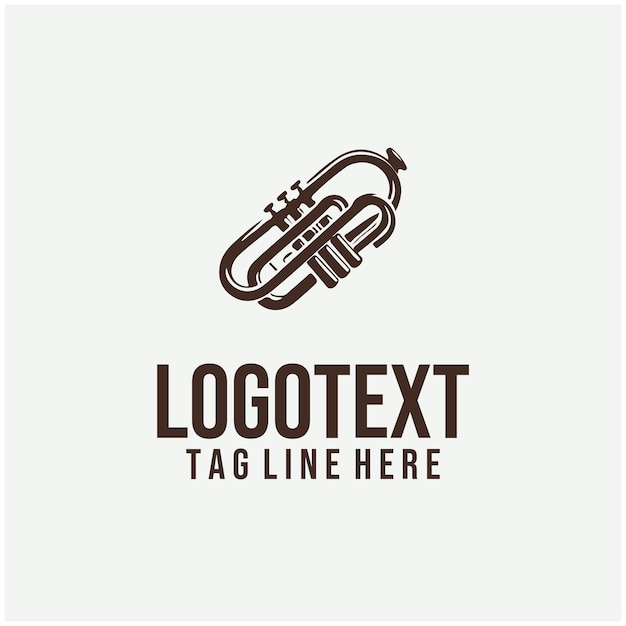 Ilustración vectorial del logotipo de la trompeta de jazz