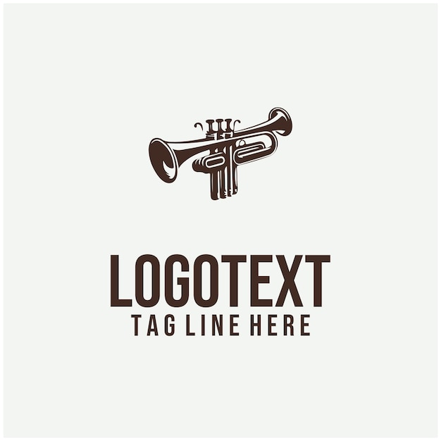 Ilustración vectorial del logotipo de la trompeta de jazz